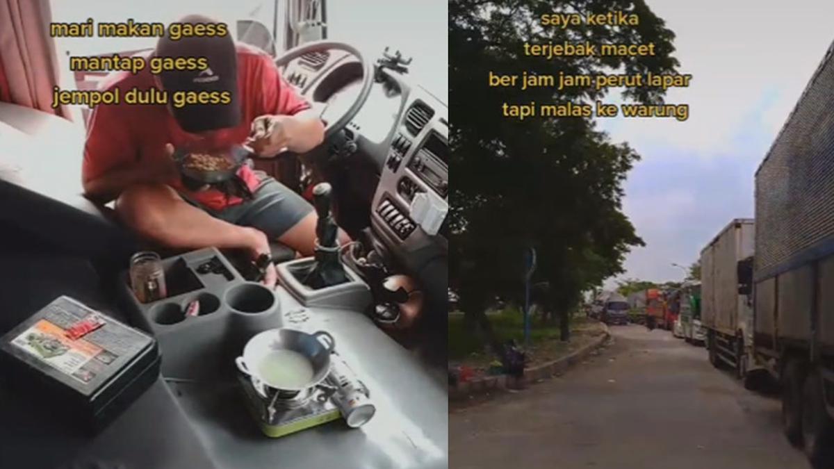 Terjebak Kemacetan Parah, Sopir Ini Sempat Memasak di Dalam Truk