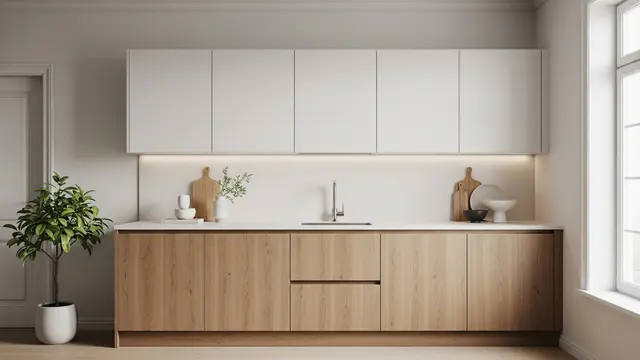 Model Lemari Atas Dapur Minimalis (Image by Gemini AI)