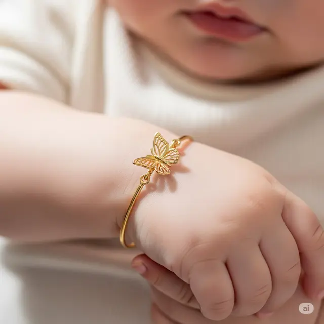 Gelang Emas Motif Kupu-Kupu
