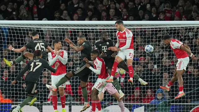 Duel Arsenal vs Bayern Munchen di matchday 5 Liga Champions 2025/2026 di Emirates Stadium, Kamis (27/11/2025). (AP Photo/Kin Cheung)