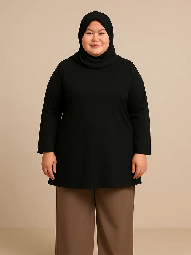 Tunik untuk Orang Pendek dan Gemuk (image by chatgpt)