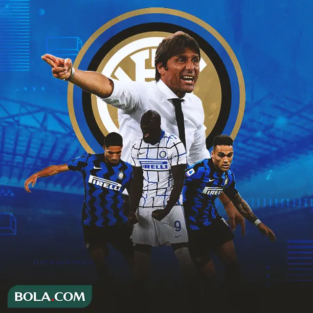 Inter Milan - Antonio Conte, Achraf Hakim, Lukaku, Lautaro Martinez