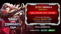 Streaming Vidio Community Cup Season 4 : Mobile Legends Series 8 di Vidio. (Sumber : dok. vidio.com)