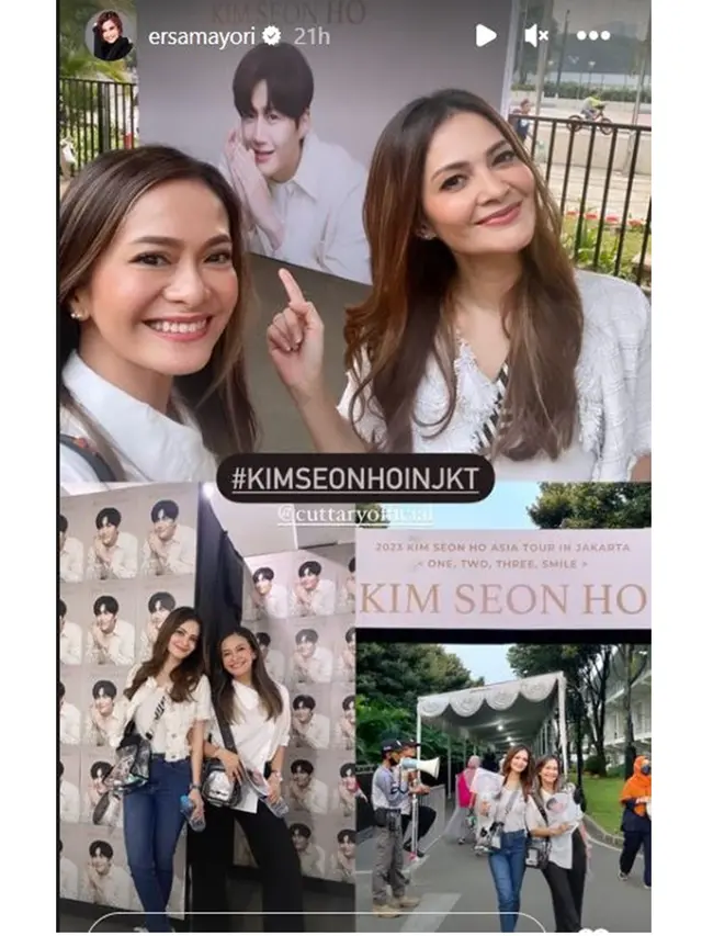 6 Momen Keseruan Cut Tari dan Ersa Mayori Nonton Fan Meeting Kim Seon Ho