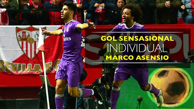 Berita video gol sensasional Marco Asensio pada laga Sevilla vs Real madrid di Copa del Rey, Kamis (12/1/2017).