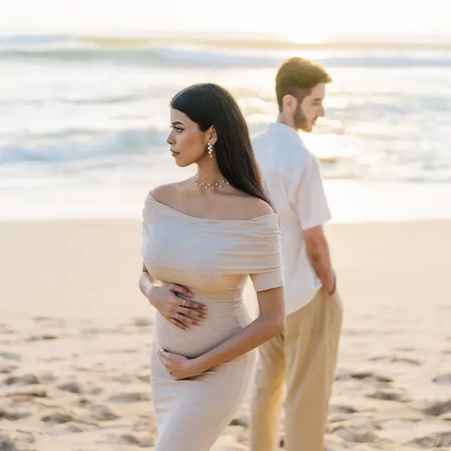 7 Potret Maternity Shoot Jharna Bhagwani di Kehamilan Pertama, Tampil Romantis di Pantai
