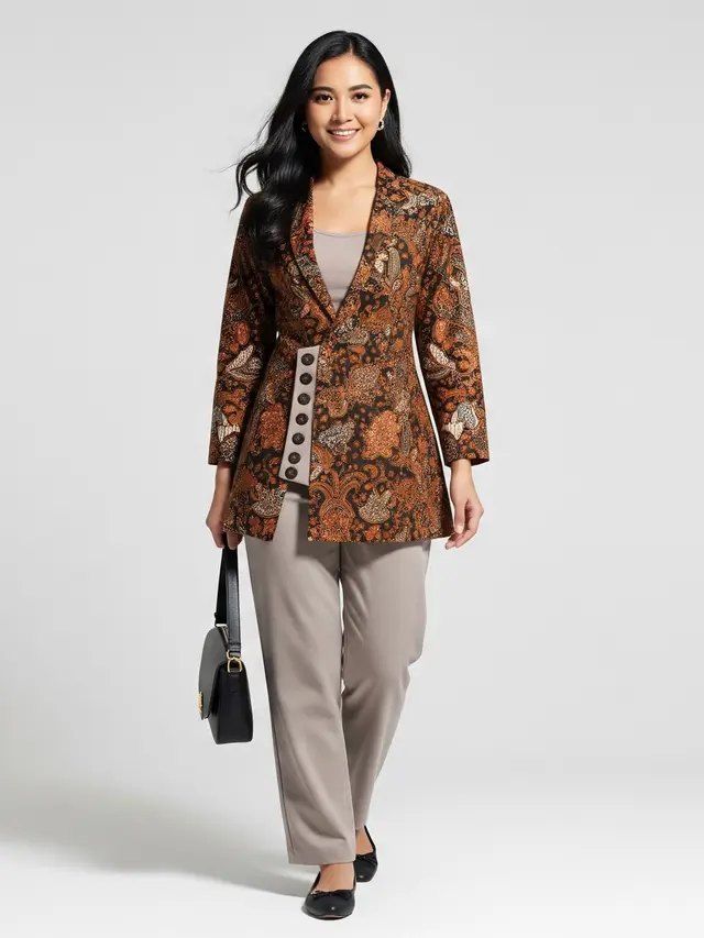 Model Atasan Batik Blazer Kekinian