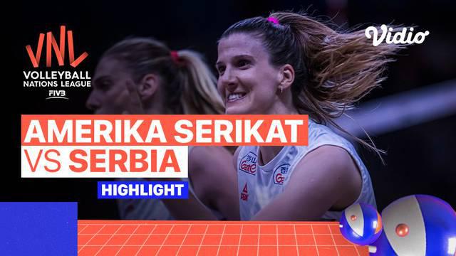 Berita video highlights laga perempat final Volleyball Nations League Putri 2022 antara Amerika Serikat melawan Serbia, Rabu (13/7/2022) malam hari WIB.
