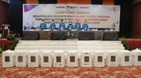 KPU Jambi menggelar rapat pleno rekapitulasi penghitungan suara Pilgub Jambi 2020. (Liputan6.com/dok KPU Jambi)