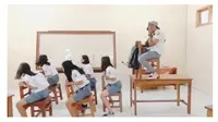 Aksi Siswa saat Parodi Naik Odong-Odong Ini Bikin Kangen Sekolah (sumber:Instagram/lucu.abis)