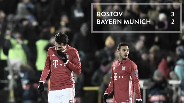 Bayern Munich takluk dari Rostov dengan skor akhir 2-3 pada laga kelima grup d Liga Champions, Kamis (24/11/2016) dinihari WIB
