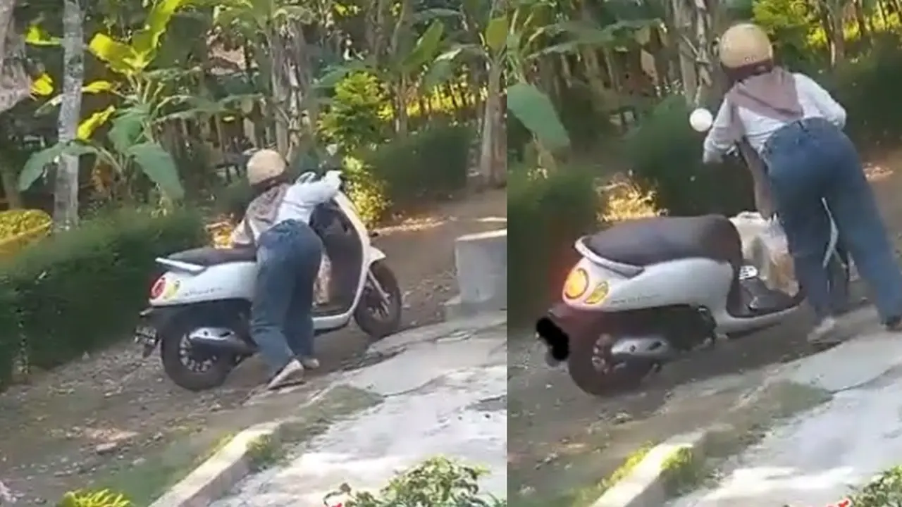Wanita muda ketakutan diserang angsa dan jadikan Scoopy tameng (TikTok/@markonaah07)