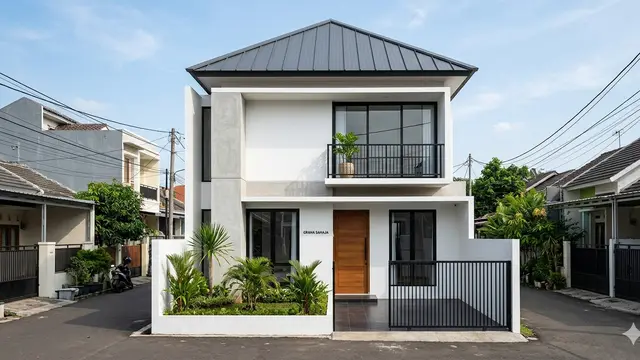 Inspirasi Rumah Minimalis Atap Limasan Modern Tampak Depan