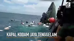 Rekaman Kapal Kodam Jaya tenggelam di Kepulauan Seribu beredar di media sosial.