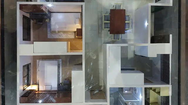 Rumah susun bagi Aparatur Sipil Negara (ASN) di IKN Nusantara dipamerkan dalam gelaran Konstruksi Indonesia 2023, di JIExpo Kemayoran, Jakarta.