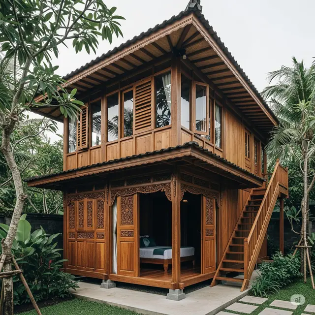 Rumah Papan dengan Mezzanine 20 m²