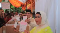 Nurdin Halid saat mencoblos Pilkada 2018 (Liputan6.com/Fauzan)