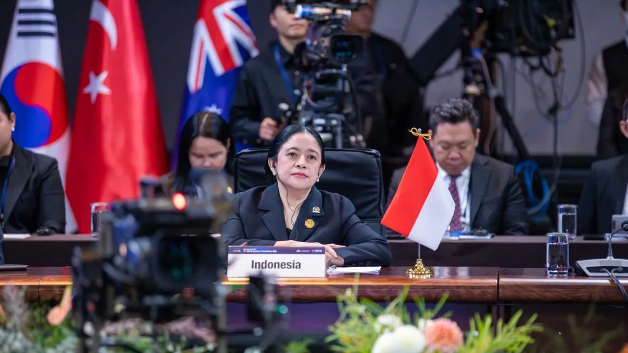 Ketua Dewan Perwakilan Rakyat (DPR) Puan Maharani saat menghadiri 11th MIKTA Speakers’ Consultation di Seoul, Korea Selatan, Rabu (12/11/2025). (Istimewa)