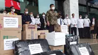 BPKP kirim 3.261 paket bantuan untuk korban gempa Cianjur. Pelepasan tim dilakukan oleh Kepala BPKP Muhammad Yusuf Ateh. (Dok BPKP)