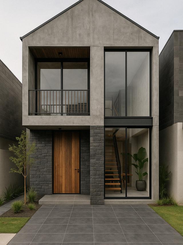 Rumah Minimalis 2 Lantai dengan Ukuran 6x12 Meter Industrial Minimalis (Foto: Rizka Nur Laily via ChatGPT)