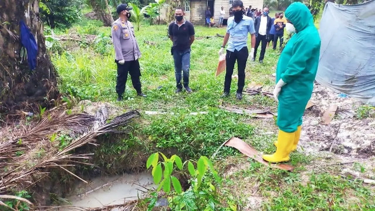 Lokasi penemuan jenazah pengusaha rental mobil di Kabupaten Siak.