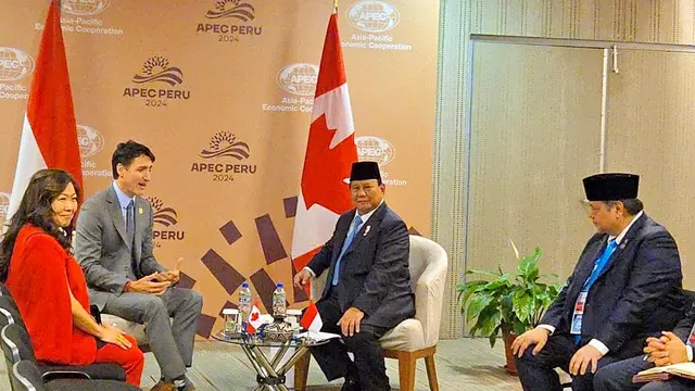 Menteri Koordinator Bidang Perekonomian Airlangga Hartarto mendampingi Presiden Prabowo Subianto pada Pertemuan Bilateral dengan Perdana Menteri Kanada Justin Trudeau. (Dok Kemenko Perekonomian)