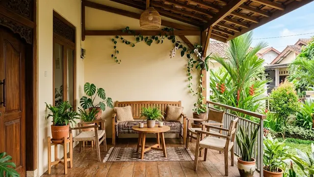 12 Warna Cat untuk Teras yang Banyak Menggunakan Furnitur Kayu, Hadirkan Kesan Natural