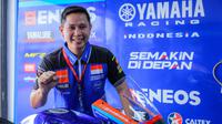 Manajer Yamaha Racing Indonesia, Wahyu Rusmayadi pada gelaran ARRC Mandalika 2025. (Bagaskara Lazuardi/Bola.com)