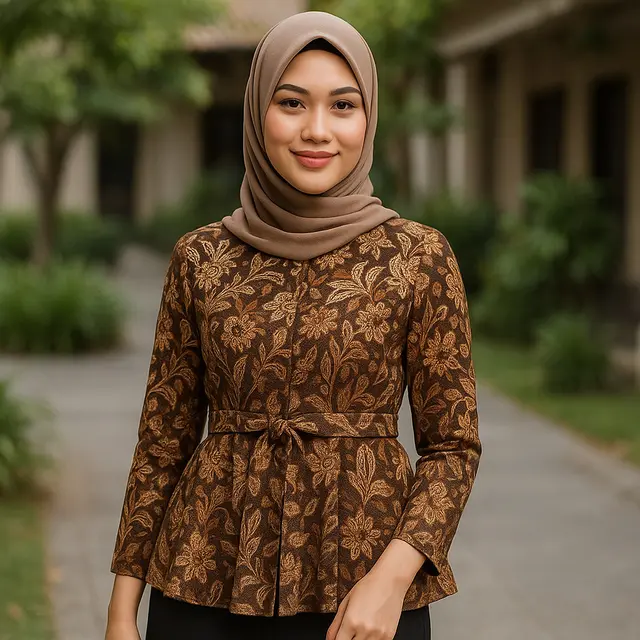 Ilustrasi Tunik Batik untuk Kondangan (Sumber Gambar: AI)