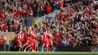 James Milner celebrates scoring the first goal for Liverpool Action Images via Reuters / Carl Recine 