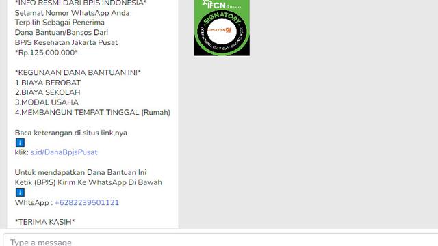 Tangkapan layar Penelusuran informasi BPJS Kesehatan bagikan dana bansos untuk berobat hingga tempat tinggal sebesar Rp 125 juta,