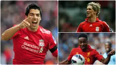Luiz Suarez menjadi salah satu penjualan pemain termahal yang pernah dilakukan Liverpool. Selain Suarez, ada beberapa pemain lainnya yang pernah dijual Liverpool dengan harga tinggi. Berikut 5 penjualan pemain termahal Liverpool. (kolase foto AFP)