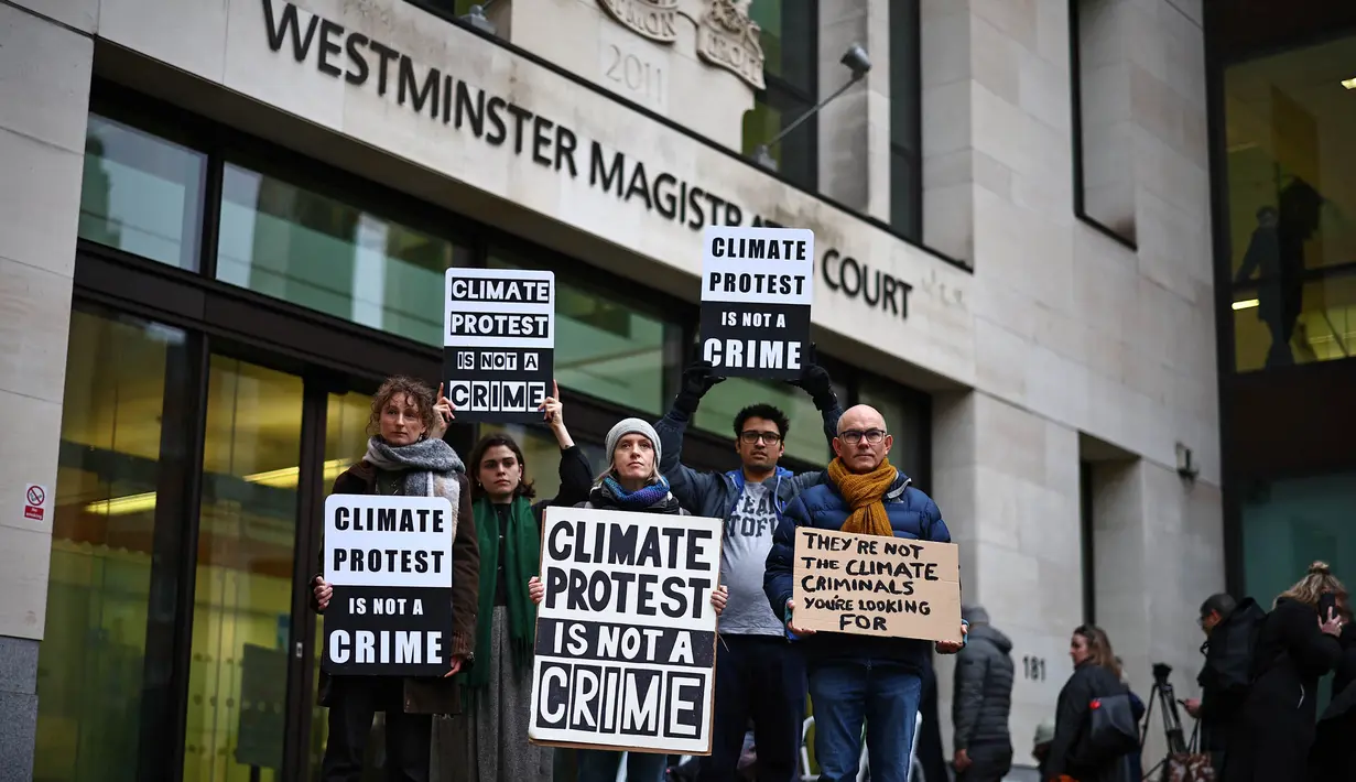 Jaksa Penuntut di Pengadilan London mengatakan aktivis Greta Thunberg menentang perintah polisi selama demonstrasi iklim. (HENRY NICHOLLS/AFP)
