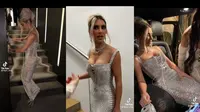 Tangkapan layar video Kim Kardashian dengan gaun ketatnya di akun TikTok @steph_seph. (Dok: TikTok @Steph_Seph https://vt.tiktok.com/ZSRQMty7x/ / Elly Purnama)