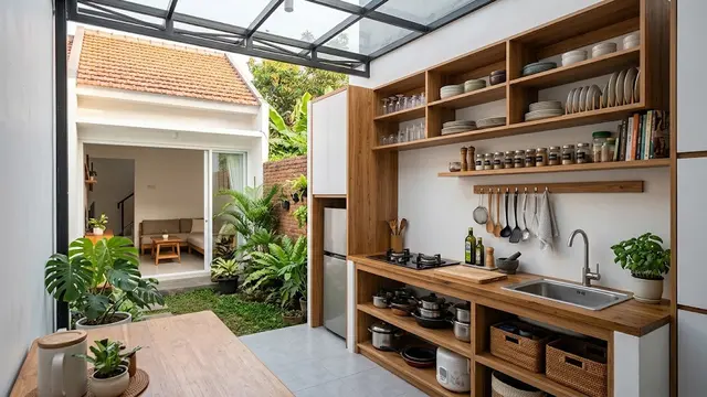 Desain Rumah Tipe 36 dengan Dapur Terbuka