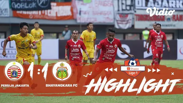Laga lanjutan Shopee Liga 1, Persija Jakarta VS Bhayangkara berakhir imbang dengan skor 1-1 #shopeeliga1