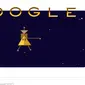 Google Doodle hari ini menampilkan animasi pesawat luar angkasa Cassini sedang memotret Planet Saturnus (Sumber: Google)