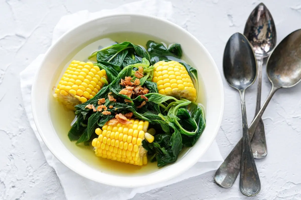 sayur bening kencur bayam jagung