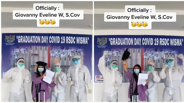 Sembuh dari Corona, Pasien Ini Rayakan Wisuda Covid-19 Bareng Tenaga Kesehatan