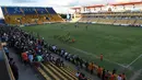 Suasana latihan klub Dorados de Sinalo di Stadion Banorte, Meksiko,(10/9). Diego Maradona resmi menjadi manajer Dorados de Sinalo menggantikan Francisco Gamez yang dipecat. (AP Photo/Marco Ugarte)