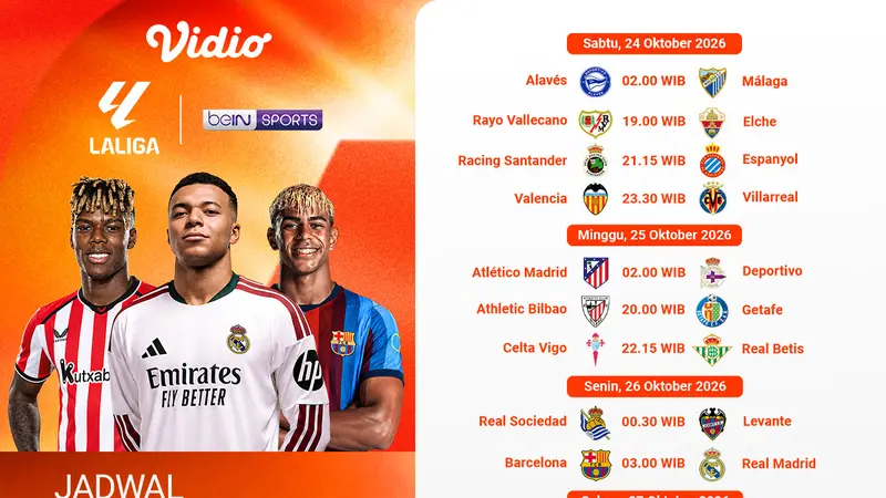 Liga Spanyol 2026/27: Sorotan Utama di Matchweek 10 Adalah El Clasico Saksikan di Vidio