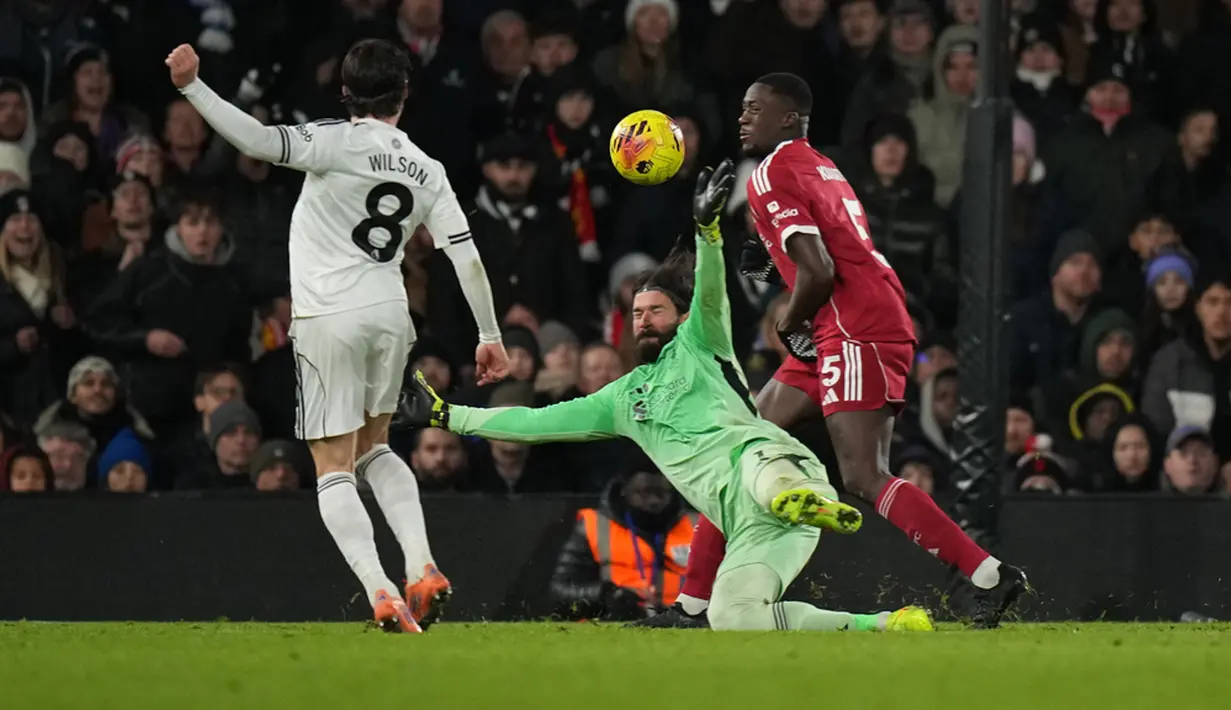 Gol Harry Wilson di babak pertama disamakan oleh Florian Wirtz di paruh kedua. (AP Photo/Alastair Grant)