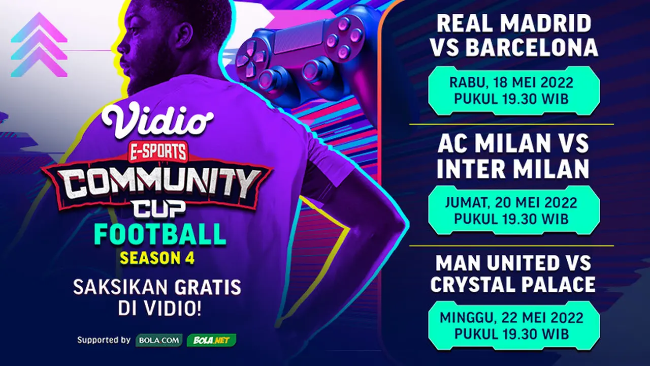 Jangan Lewatkan 18,20,22 Mei 2022, Live Streaming Vidio Community Cup Football Season 4 di Vidio