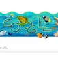 Keindahan Taman Nasional Bunaken jadi Google Doodle hari ini, Selasa (14/8/2018). (Screen Capture Google)