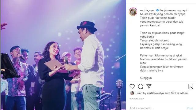 Mutia Ayu tuliskan kalimat menyentuh di hari ulang tahun Glenn Fredly