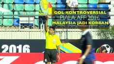 Video gol kontroversial di Piala AFF 2016, Malaysia jadi korban keputusan wasit di laga kontra Kamboja di Grup B.