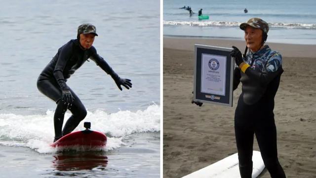 Peselancar Jepang berusia 89 tahun dinobatkan sebagai orang tertua di dunia yang berselancar oleh Guinness World Records. (Tangkapan layar dari website guinnessworldrecords.com)