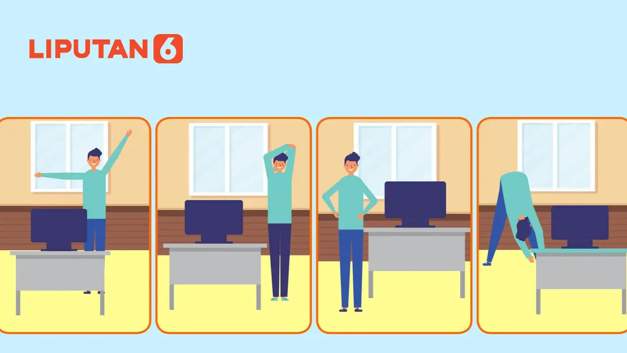 Banner Infografis 8 Gerakan Bikin Rileks Tubuh Saat WFH atau WFO di Masa Pandemi Covid-19. (Liputan6.com/Niman)