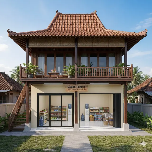 Model Rumah Sederhana di Desa Lengkap dengan Ruko untuk Jualan 2025