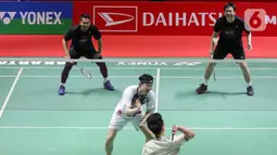 Moment of Honor menjadi acara perpisahan The Daddies—julukan ganda putra Indonesia Mohammad Ahsan/Hendra Setiawan—yang resmi memutuskan untuk pensiun sebagai atlet bulu tangkis profesional. (Liputan6.com/Herman Zakharia)